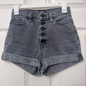 BDG Urban Outfitters Black Gray Wash Mom Hi-Rise Denim Jean Shorts Women Size 24